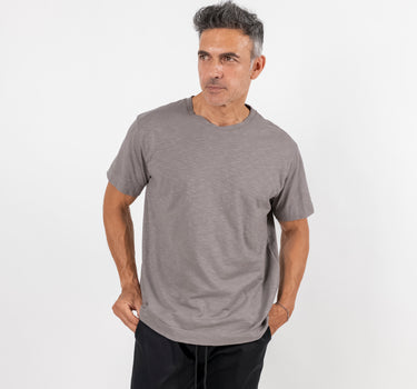 T-shirt effetto melange - Grigio