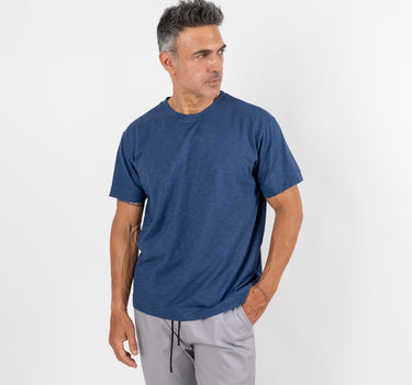 T-shirt effetto melange - Blu