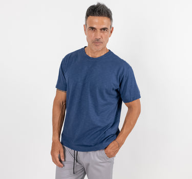 T-shirt effetto melange - Blu