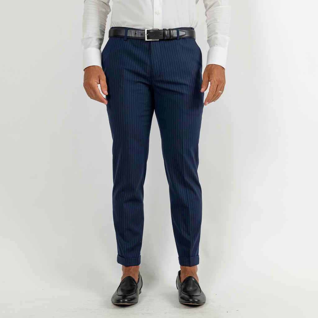 Traje de raya diplomática con botones plateados - Azul marino (azul real)