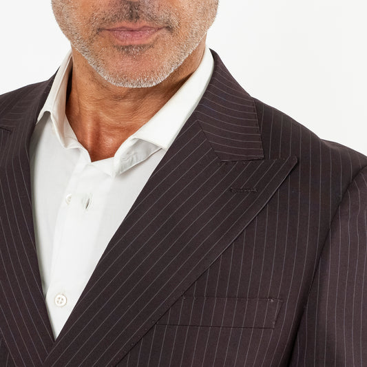 Abito gessato con bottoni argento - Vinaccia