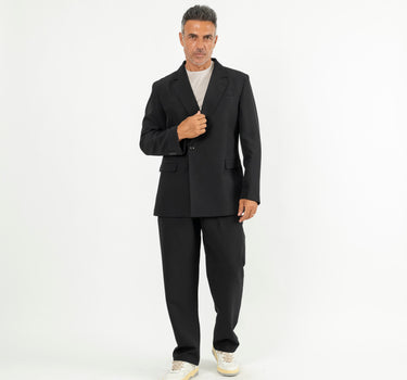 Abito oversize con bottone singolo - Nero