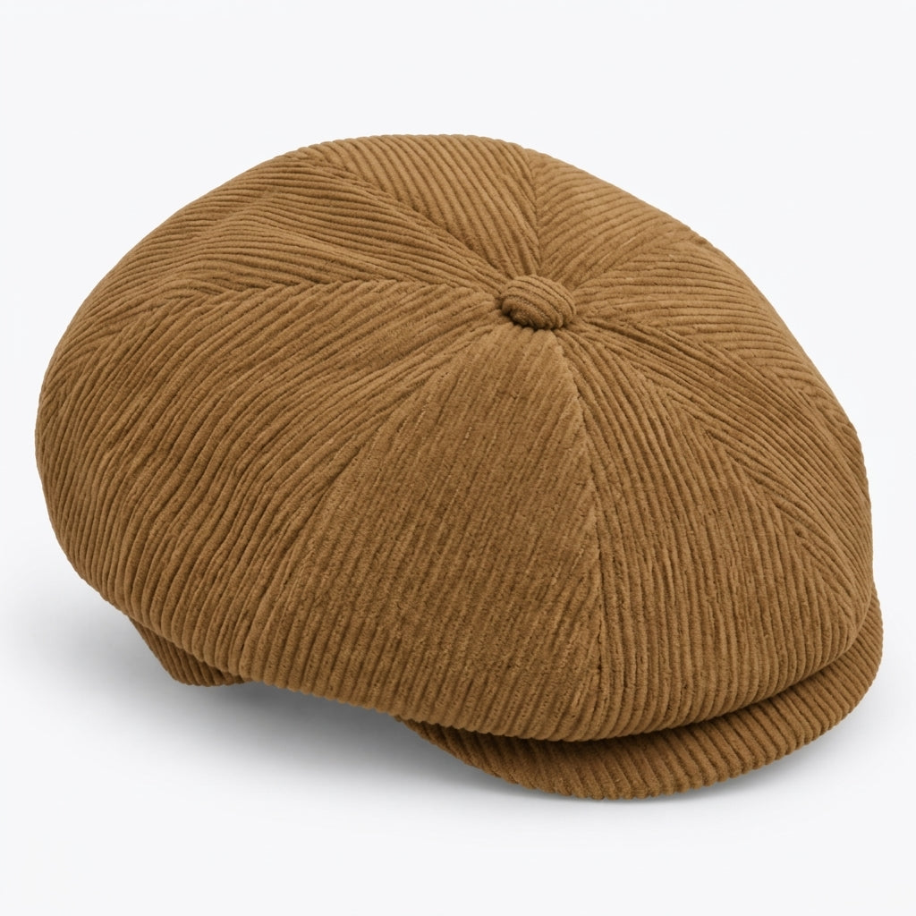 Corduroy flat cap - Beige