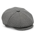Houndstooth wool flat cap - Black