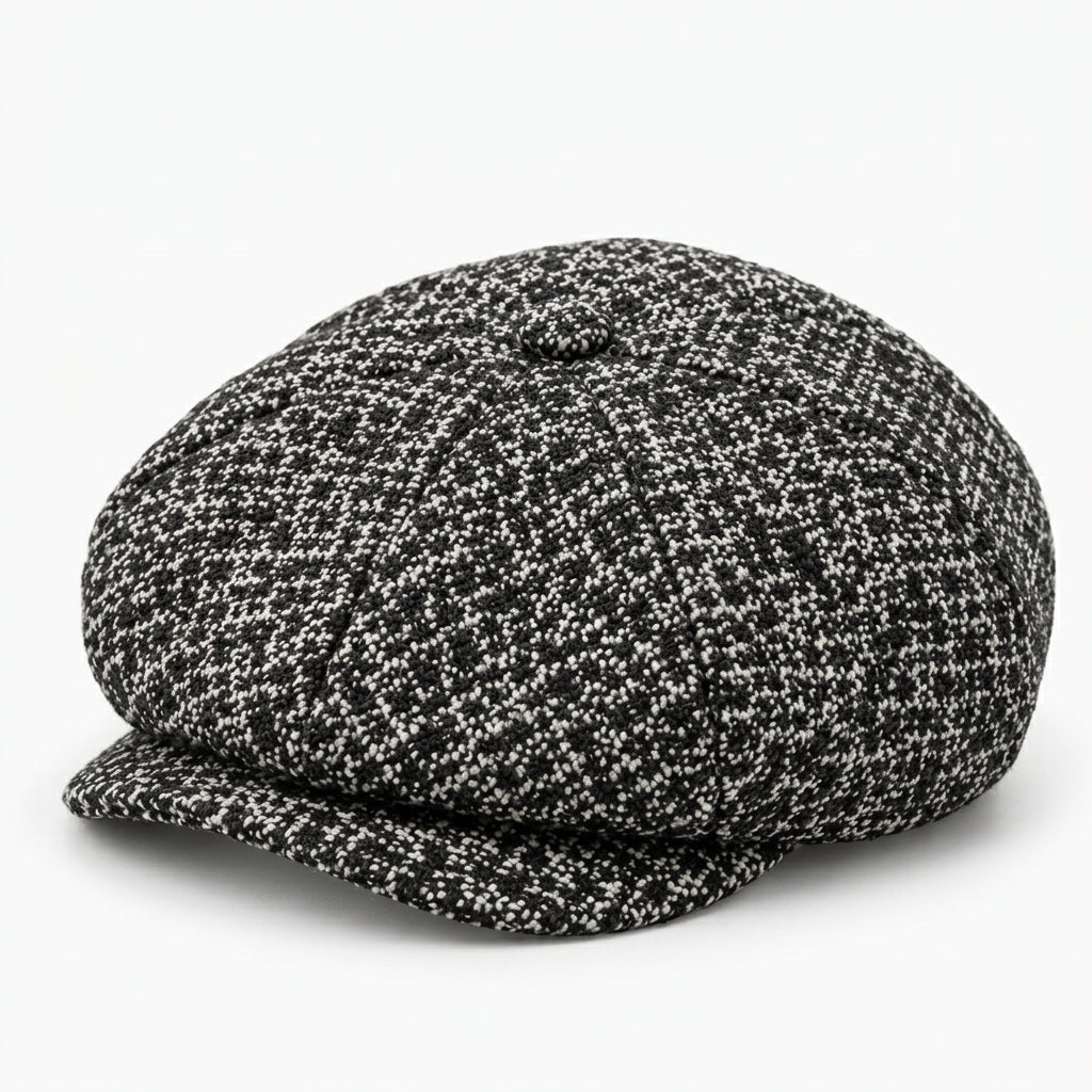 Schiebermütze aus Bouclé-Wolle - Schwarz