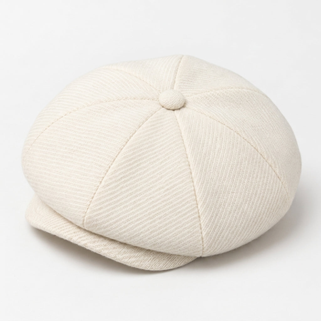 Corduroy flat cap - White