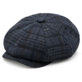 Schiebermütze aus Tartan-Wolle - Blau