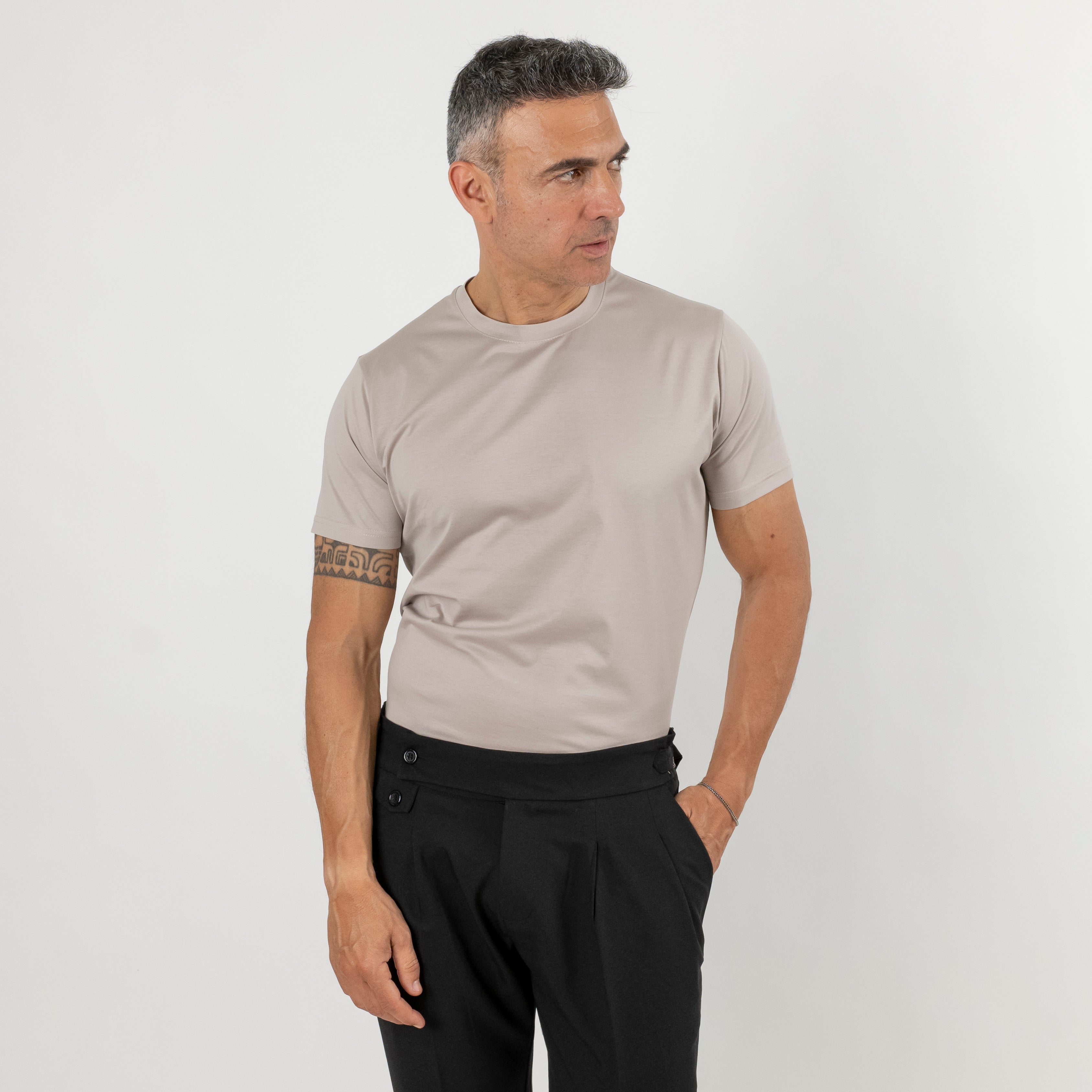 T-shirt in Filo di Scozia - Beige