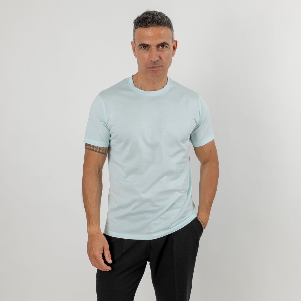 T-shirt in Filo di Scozia - Azzurro