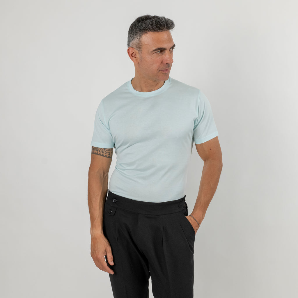 T-shirt in Filo di Scozia - Azzurro