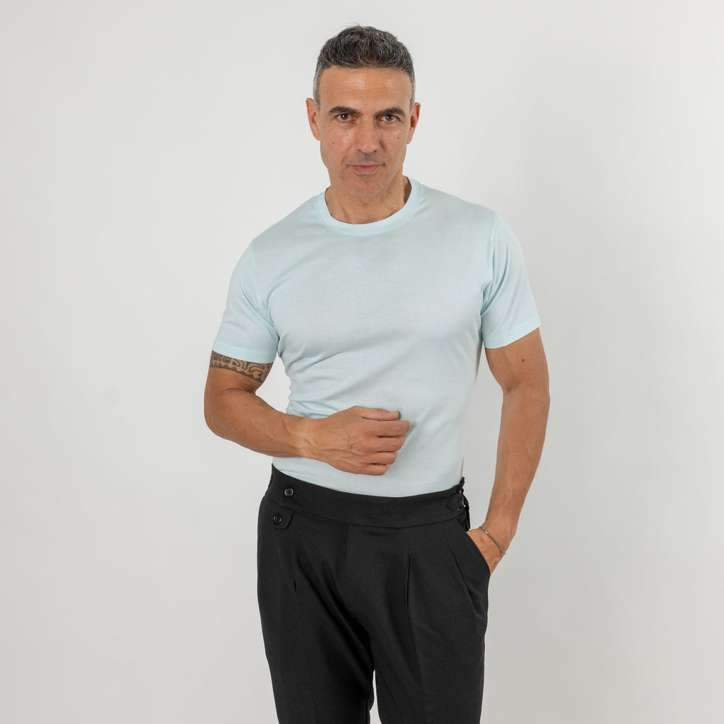 T-shirt in Filo di Scozia - Azzurro