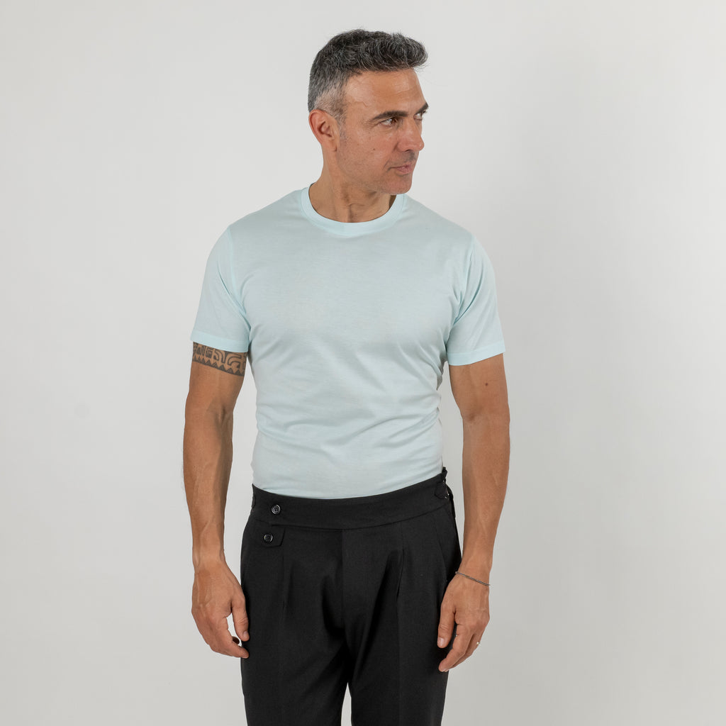 T-shirt in Filo di Scozia - Azzurro