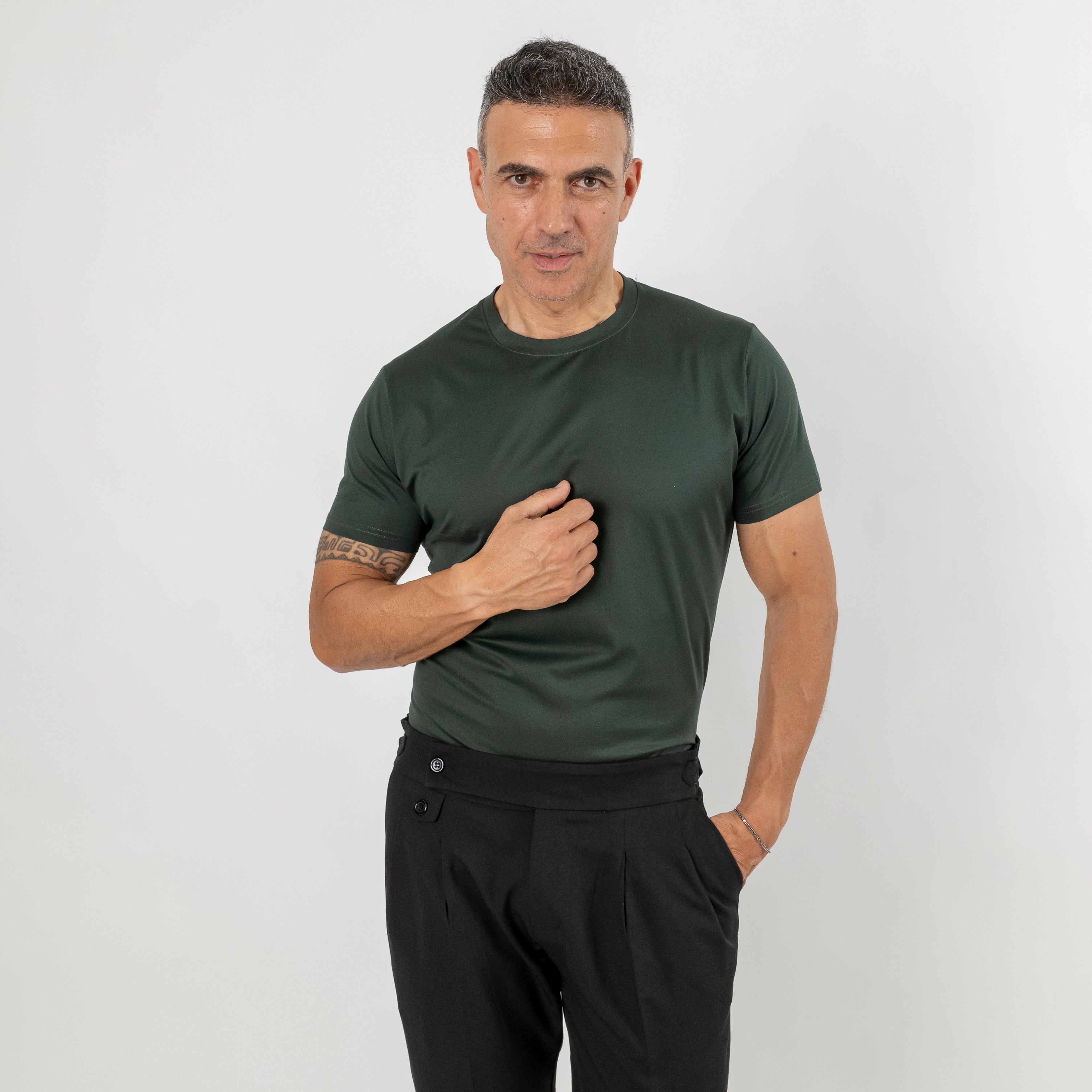 T-shirt in Filo di Scozia - Militare