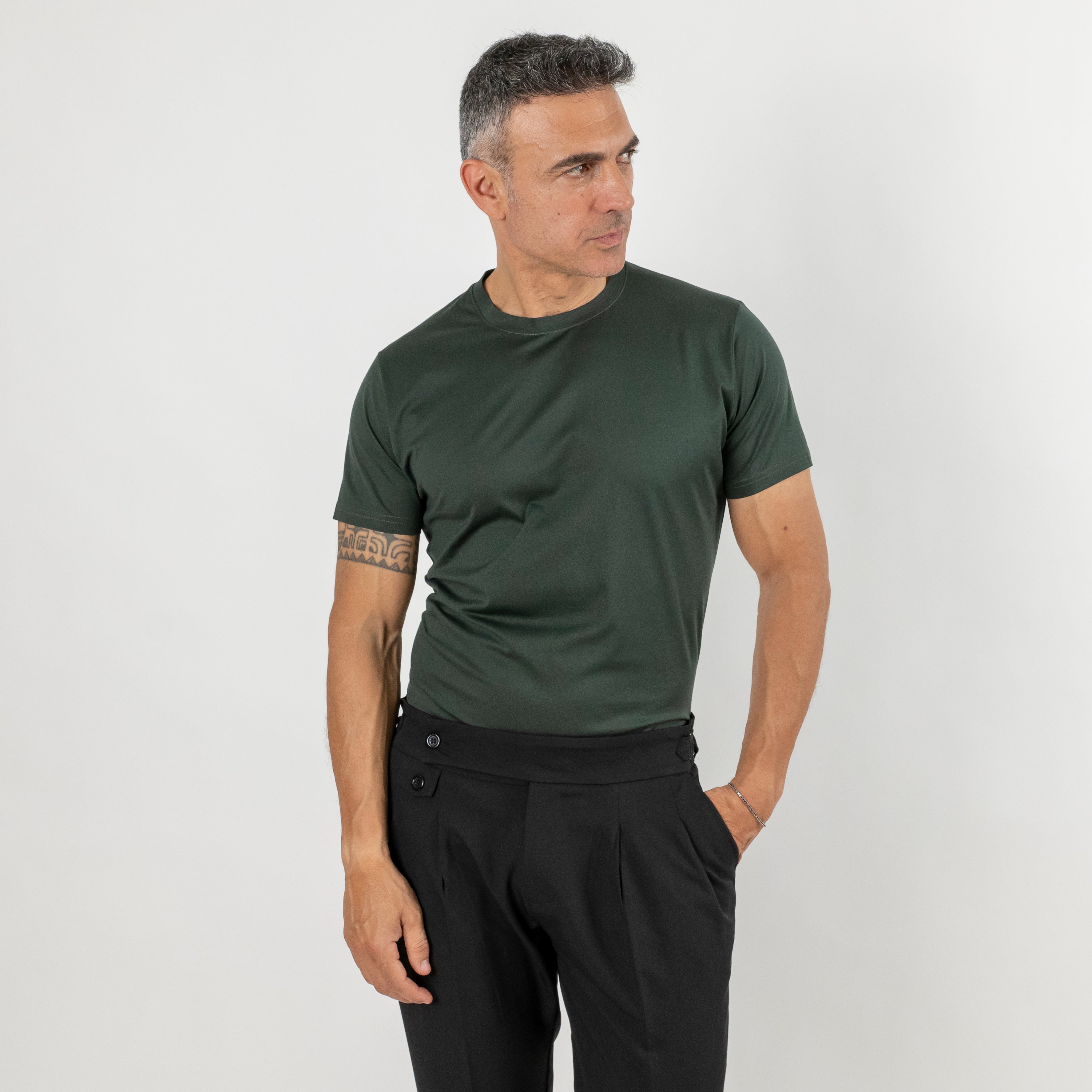 T-shirt in Filo di Scozia - Militare
