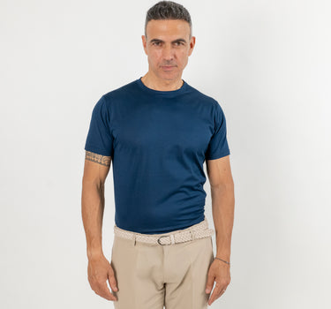 T-shirt in Filo di Scozia - Blu