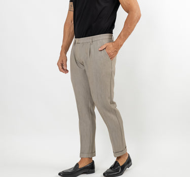 Pantalone classico con pinces - Champagne