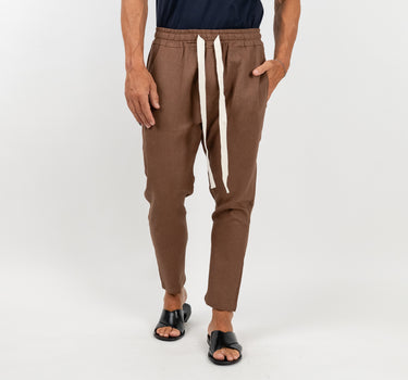 Pantalaccio comfy in misto lino - Moro