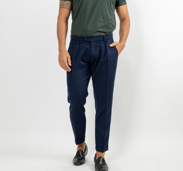 Pantalone classico con pinces - Blu