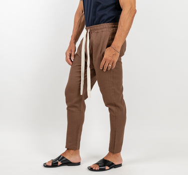 Pantalaccio comfy in misto lino - Moro