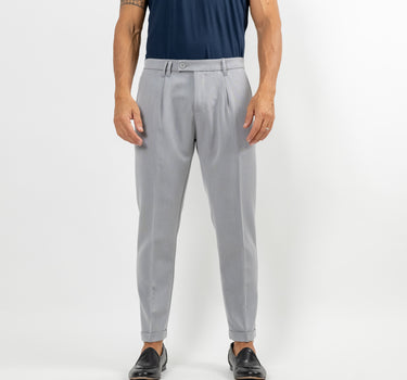 Pantalone classico con pinces - Grigio