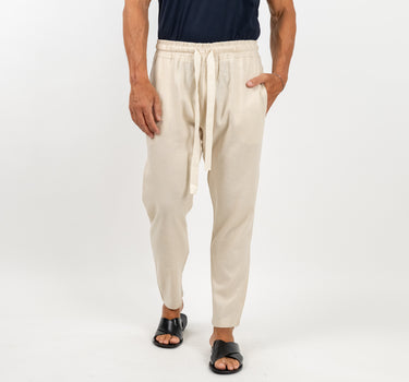 Pantalaccio comfy in misto lino - Beige