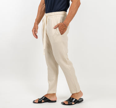 Pantalaccio comfy in misto lino - Beige