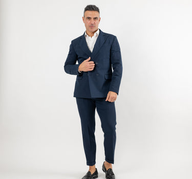 Double-breasted slim fit suit - Midnight Blue