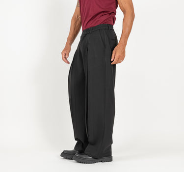 Pantalone con pinces frontali - Nero