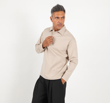 Polo oversize punto milano - Beige