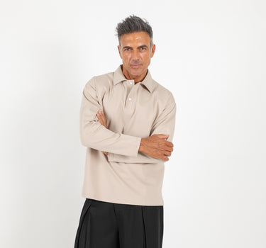 Polo oversize punto milano - Beige