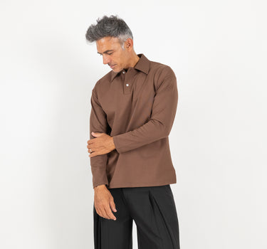 Polo oversize punto milano - Moro