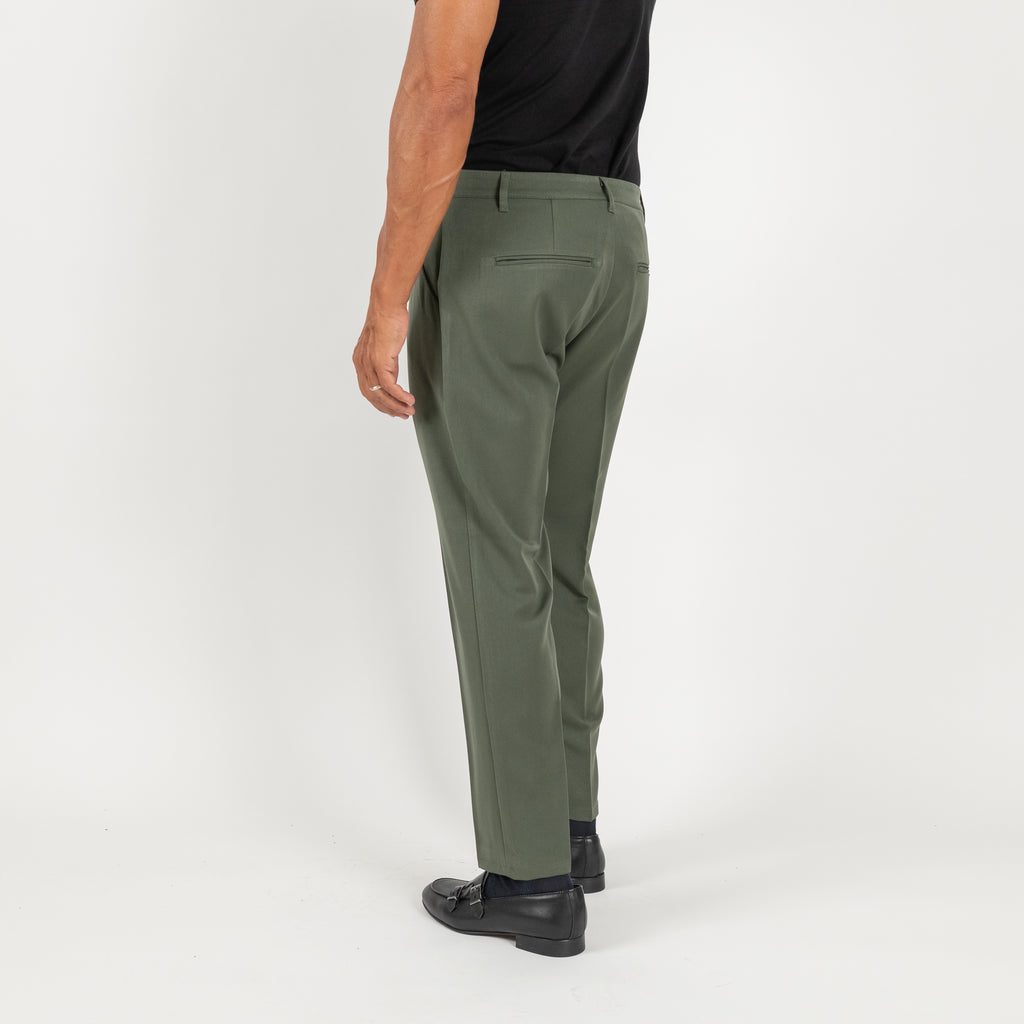 Pantalone classico con pinces - Verde Militare