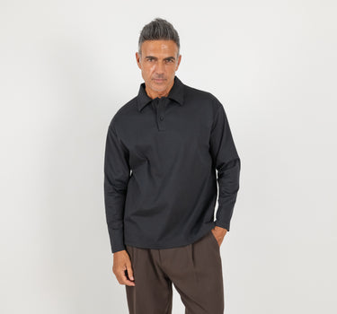 Polo oversize punto milano - Nero