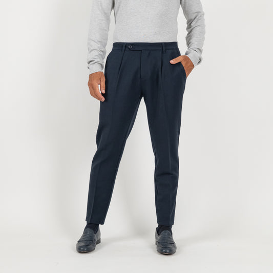 Pantalone classico con pinces - Blu