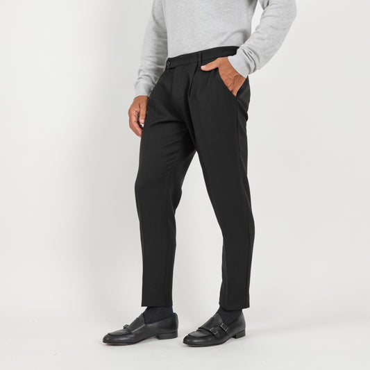 Pantalone classico con pinces - Nero