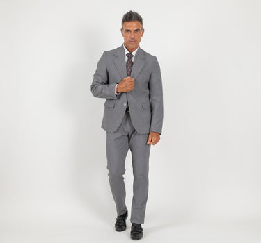 Abito monopetto con rever classico - Grigio