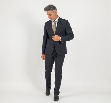 Abito monopetto con rever classico - Nero