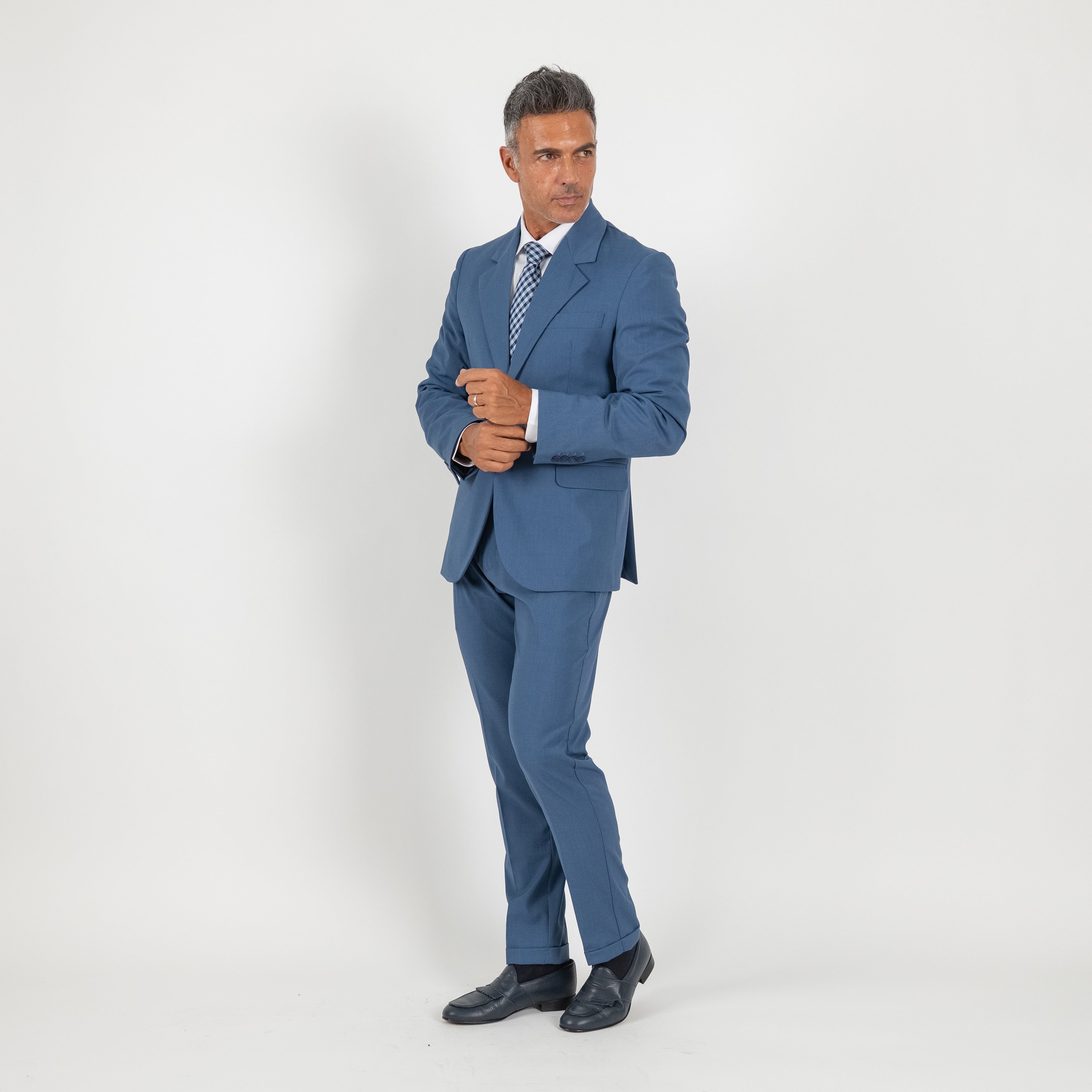 Single-breasted suit with notch lapel - Blue Jeans