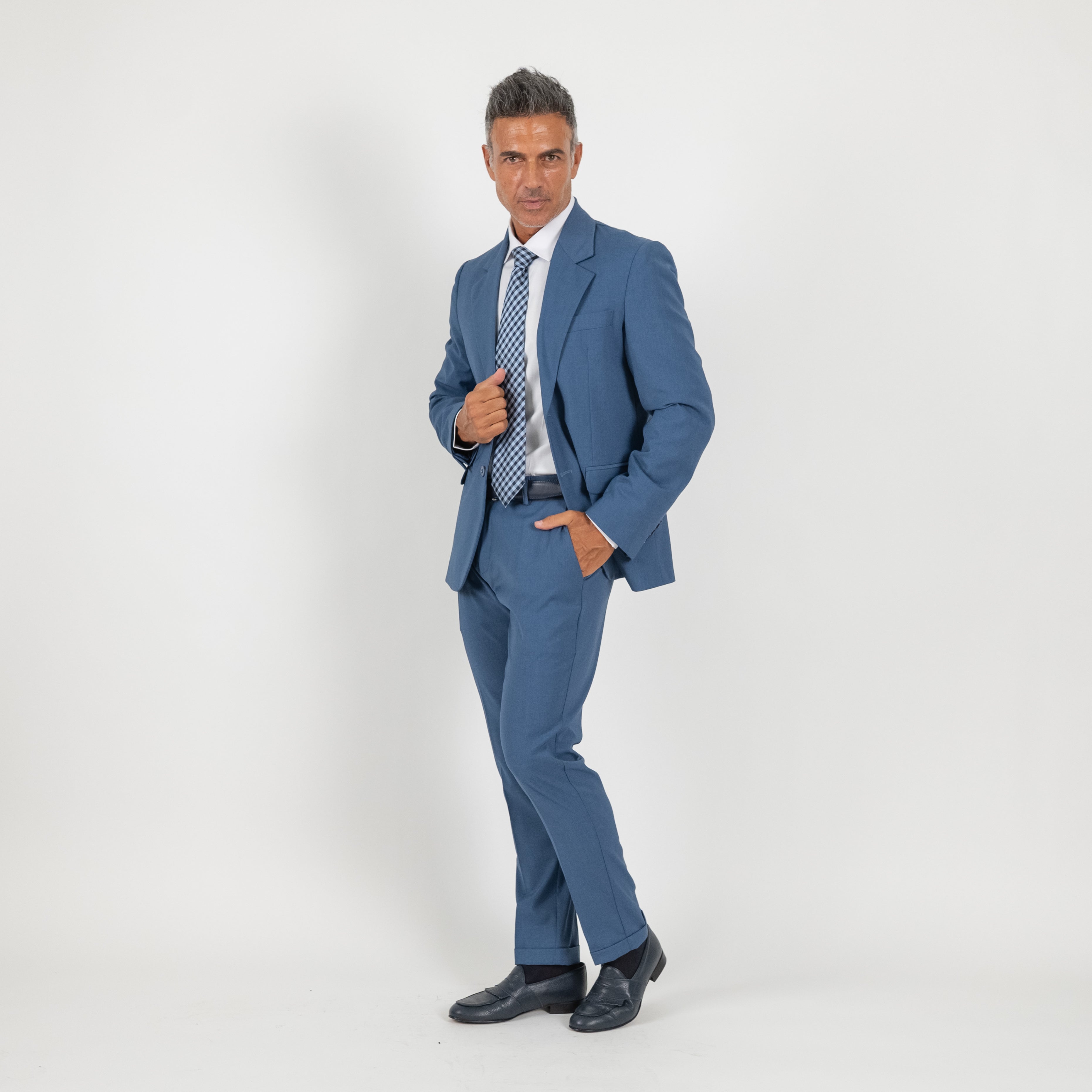 Single-breasted suit with notch lapel - Blue Jeans