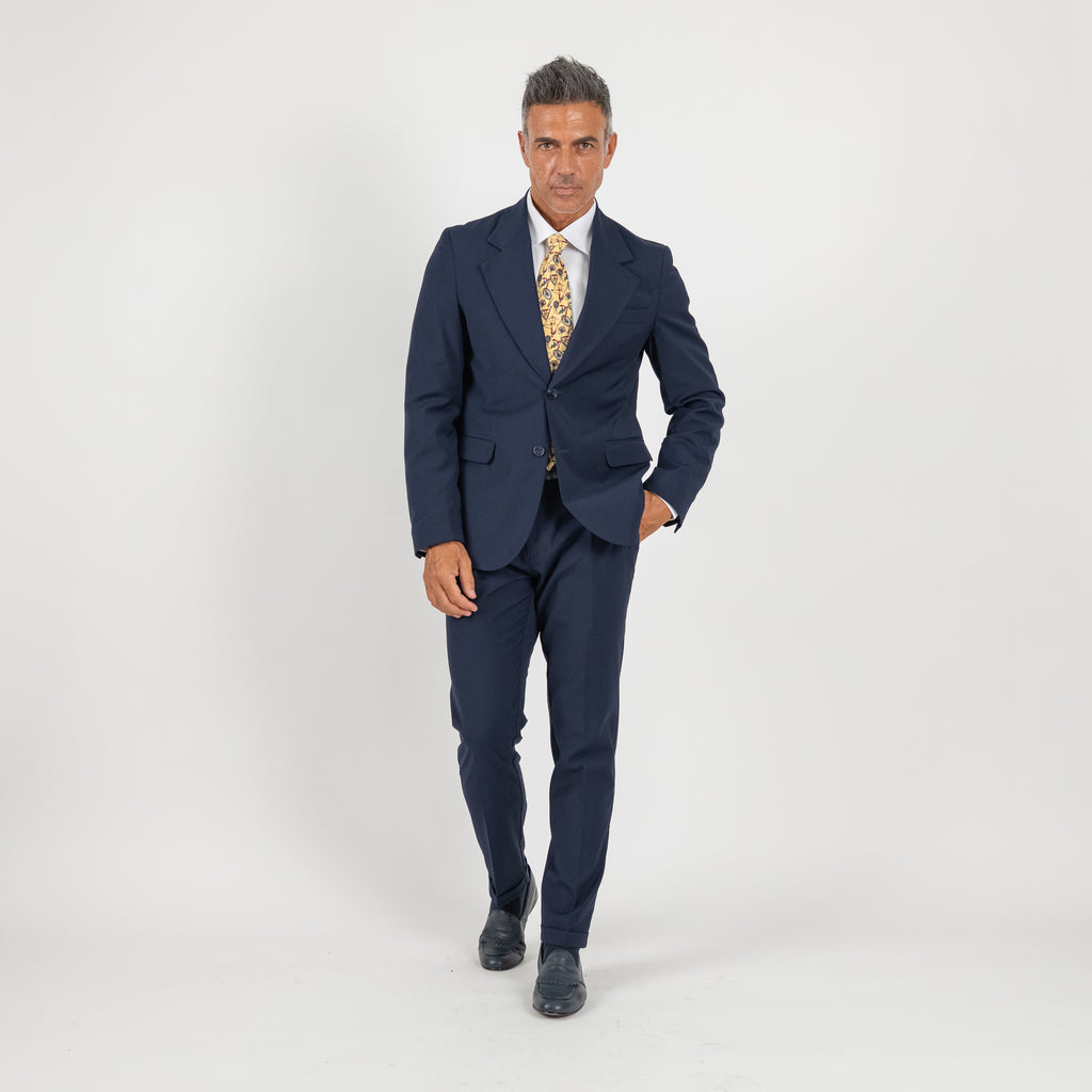 Abito monopetto con rever classico - Blu Notte