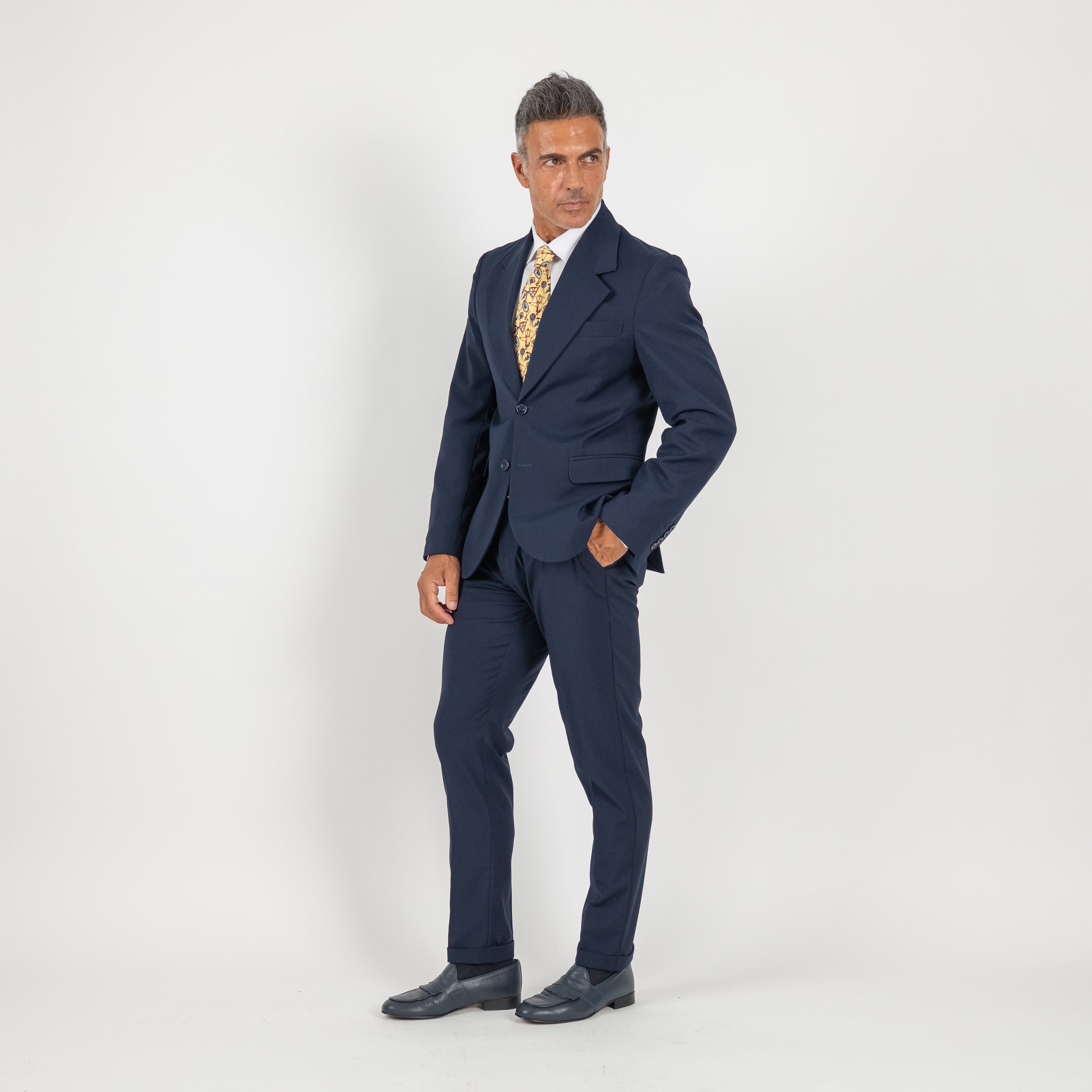 Single-breasted suit with notch lapels - Midnight Blue