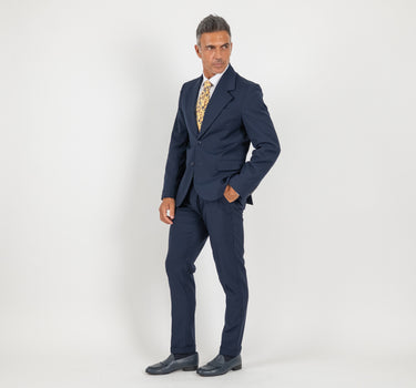 Abito monopetto con rever classico - Blu Notte