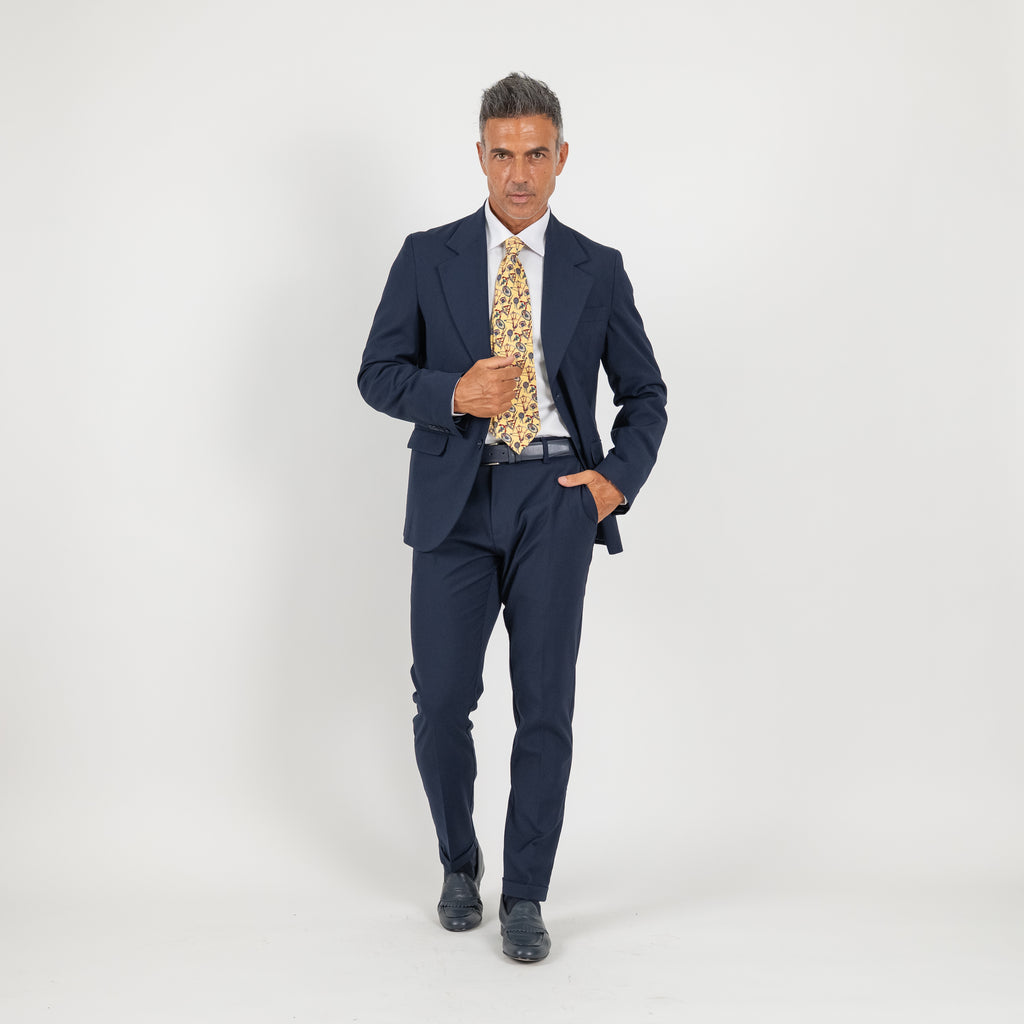 Abito monopetto con rever classico - Blu Notte