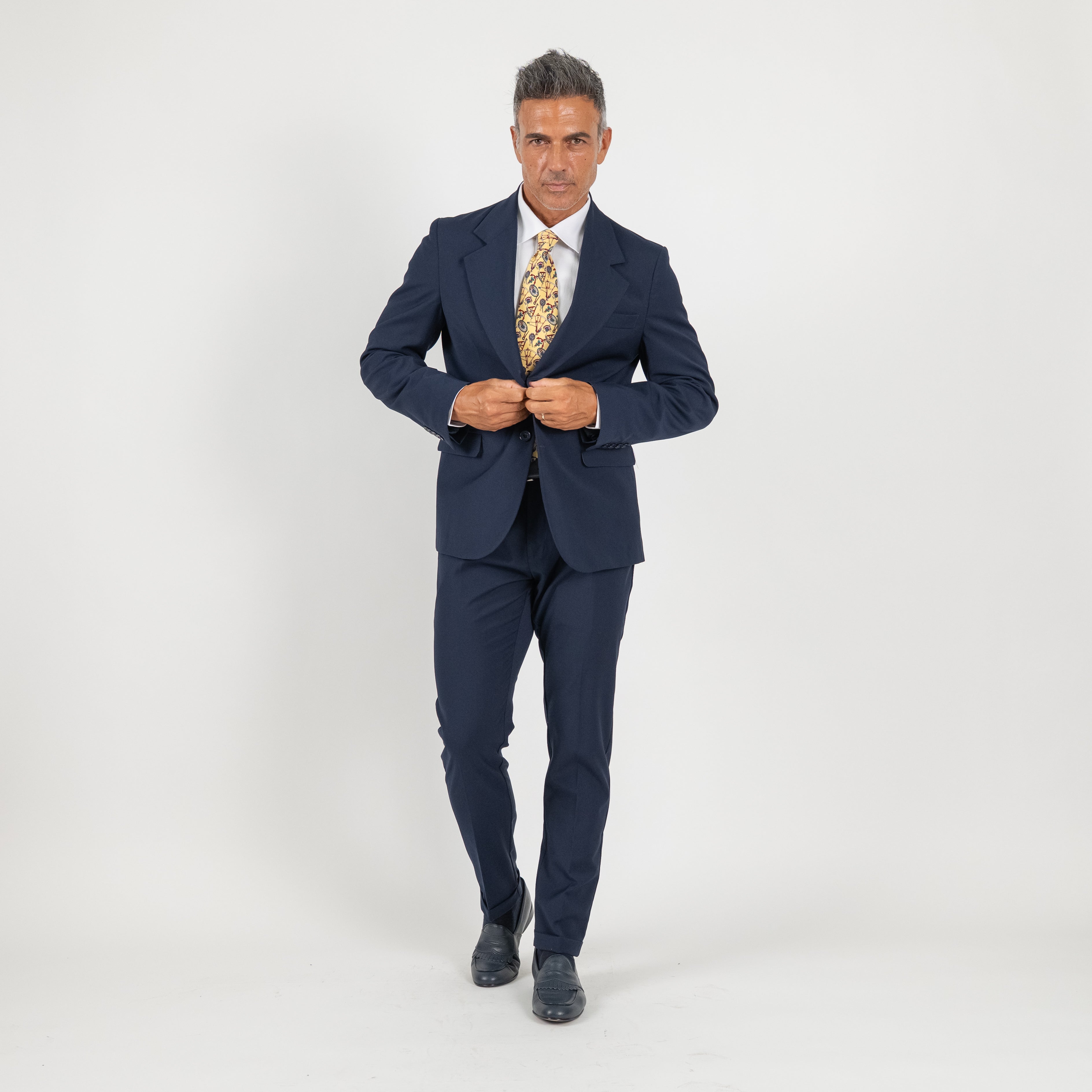 Single-breasted suit with notch lapels - Midnight Blue