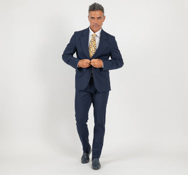Abito monopetto con rever classico - Blu Notte