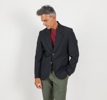 Giacca monopetto con rever classico - Nero
