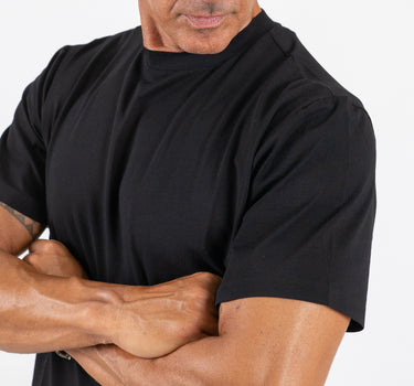 T-shirt termosaldata in cotone - Nero