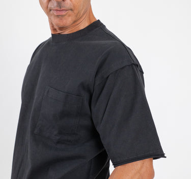 T-shirt manica corta taglio vivo - Nero