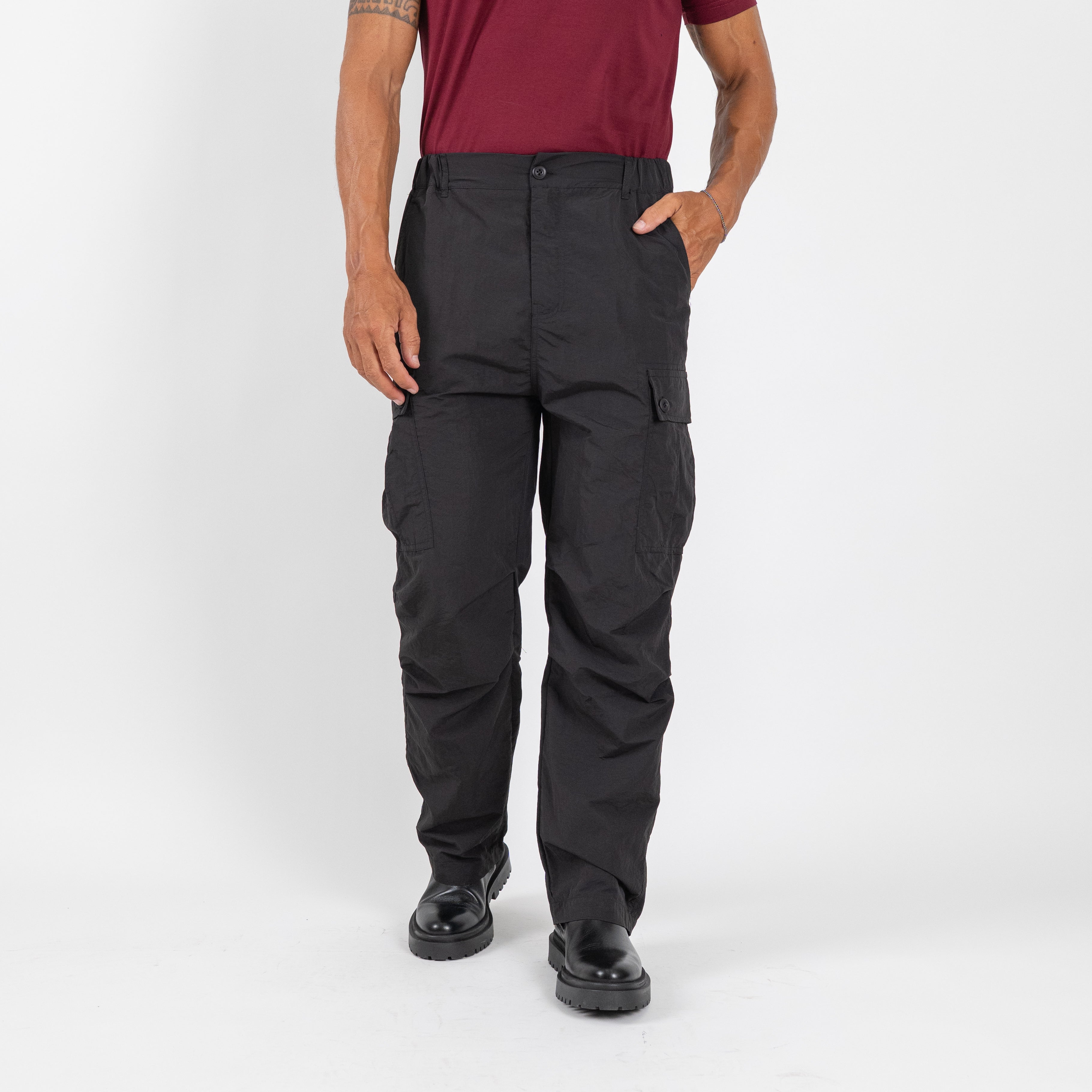 Pantalone cargo drappeggiato - Nero