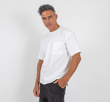 T-shirt manica corta taglio vivo - Bianco